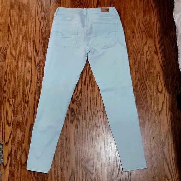 Size 4 regular American eagle super stretch mid rise mint jeggings - Picture 3 of 3